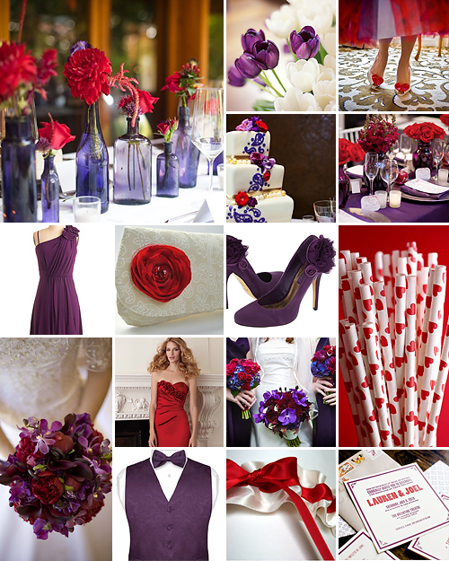 Red, Purple and White Weddings