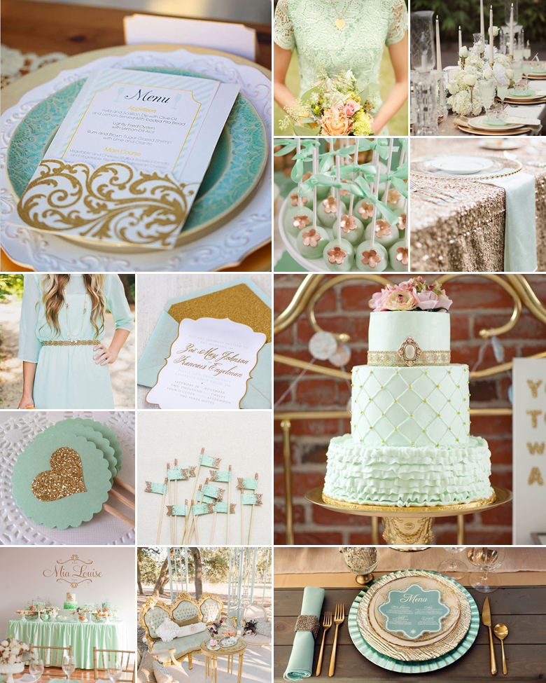 Mint and Gold Weddings