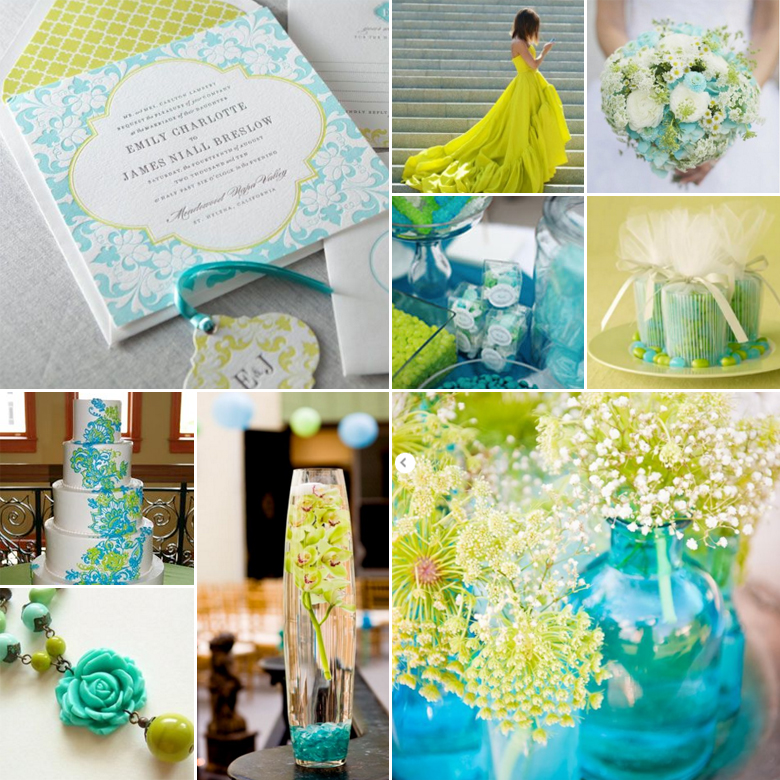 Chartreuse and Aqua { Cool + Crisp }