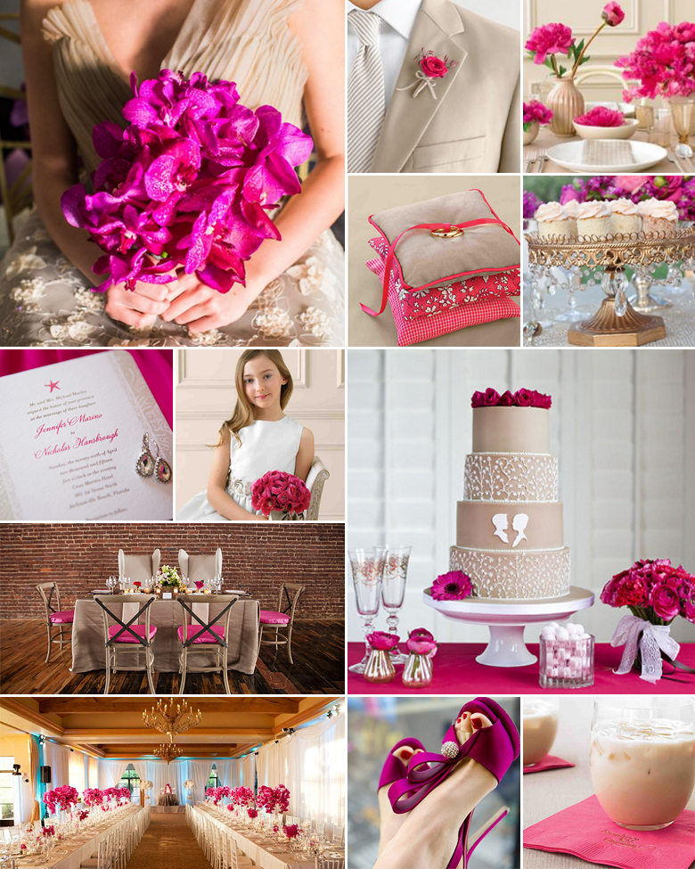 Taupe + Fuchsia { Sophisticated Glam }