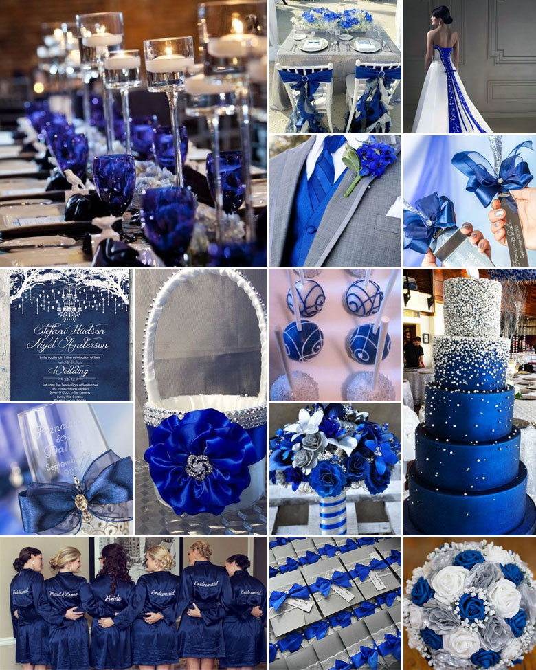 Royal Blue, White and Silver Weddings.